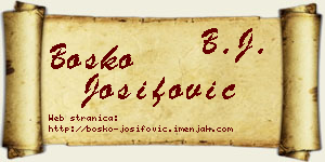 Boško Josifović vizit kartica